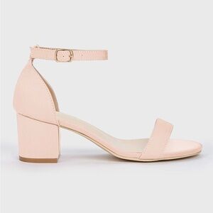 Elegant Pink Block Heel Sandals